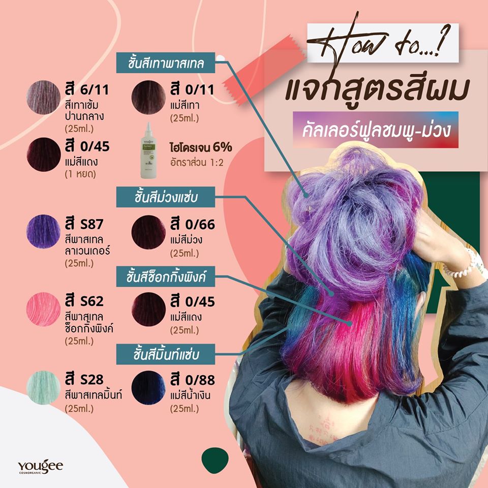 แท้พร้อมส่ง○ (รวมไฮ) Yougee Hair Color Cream ยูจี ครีมย้อมสีผม ออแกนิก (โทนMettallicAsh,Ash) เลือกDeveloperในแชท