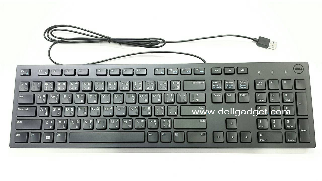 Keyboard Dell KB216 แป้นพิพม์ Dell ไทย อังกฤษ USB Black คีย์บอร์ด Dell KB 216