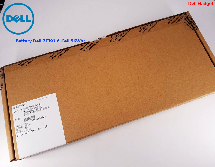 Battery Dell Vostro 3700, 6-Cell, 56Wh, แบตเตอรี่ Dell 7FJ92 ของแท้รับประกันศูนย์ Dell Thailand On-site Service