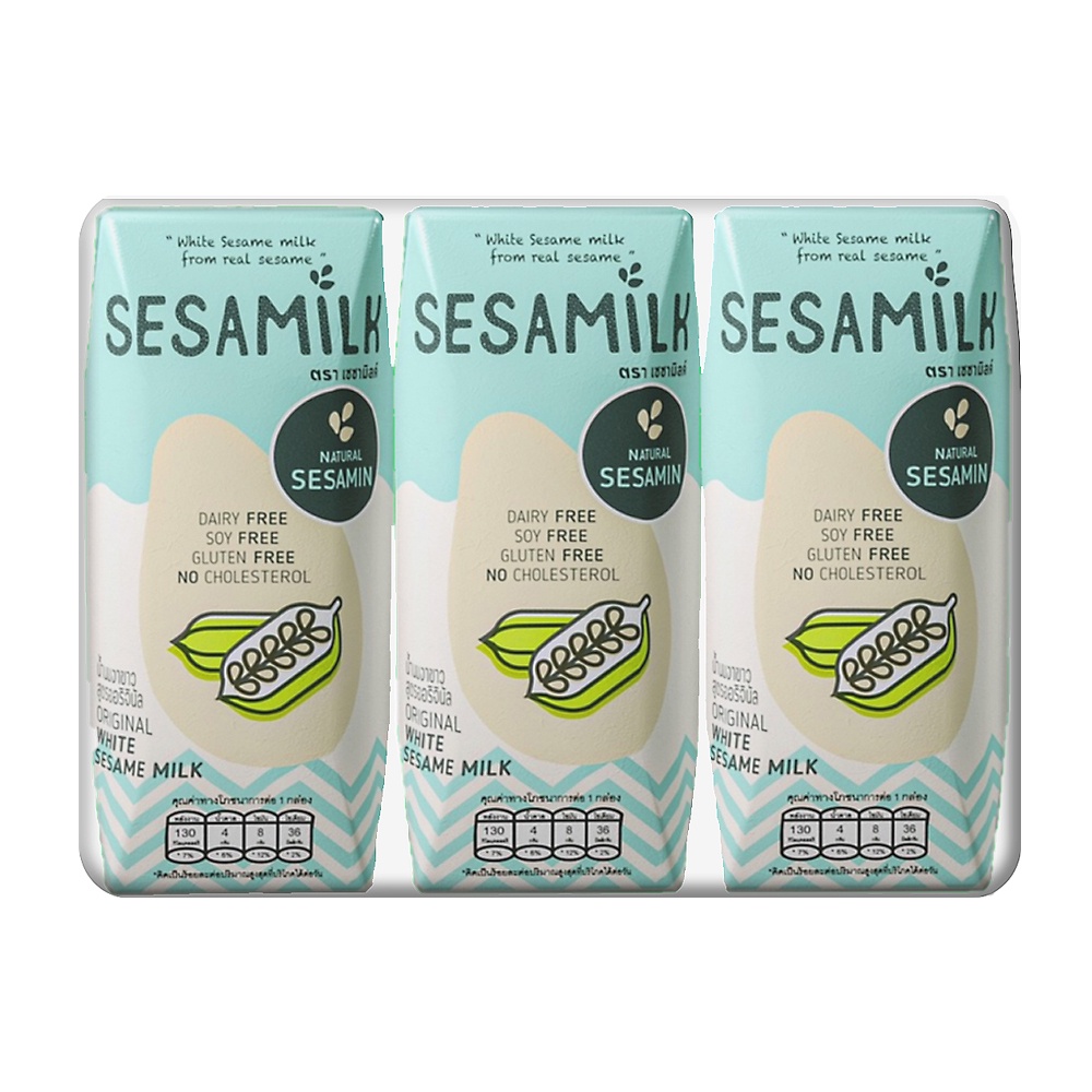 น้ำนมงาขาว 🥛 แท้ 💯% SESAMILK สูตรออริจินอล 😋อร่อย อุดมไปด้วยสารอาหารที่มีประโยชน์💪 แพ็ค 3 กล่อง‼️