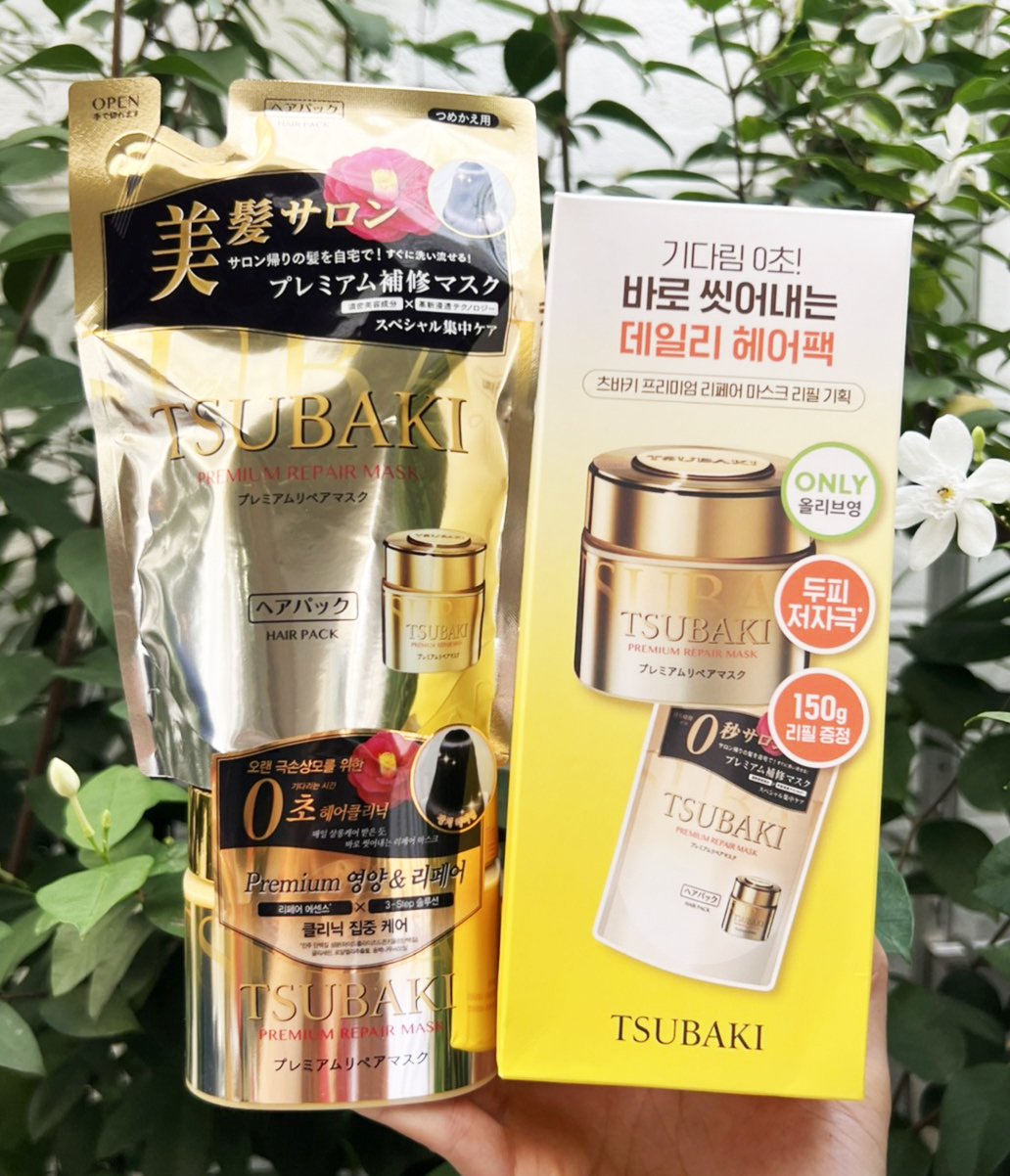 เซต 2 ชิ้น Tsubaki Premium Repair Mask 180g. + Refill 150g.