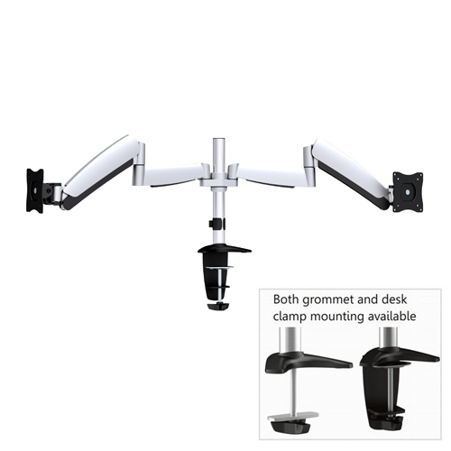 Metalnic MT-D500 ขาตั้งจอคอม ขายึดจอคอม 2 จอแบบ Gas Spring structure สำหรับจอขนาด 13-27 นิ้ว Max VESA 100x100mm., weight capacity 9 Kg./screen