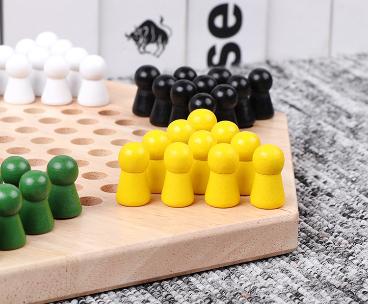 หมากฮอสจีนไม้ Chinese Checkers (ไม้ยางพารา)