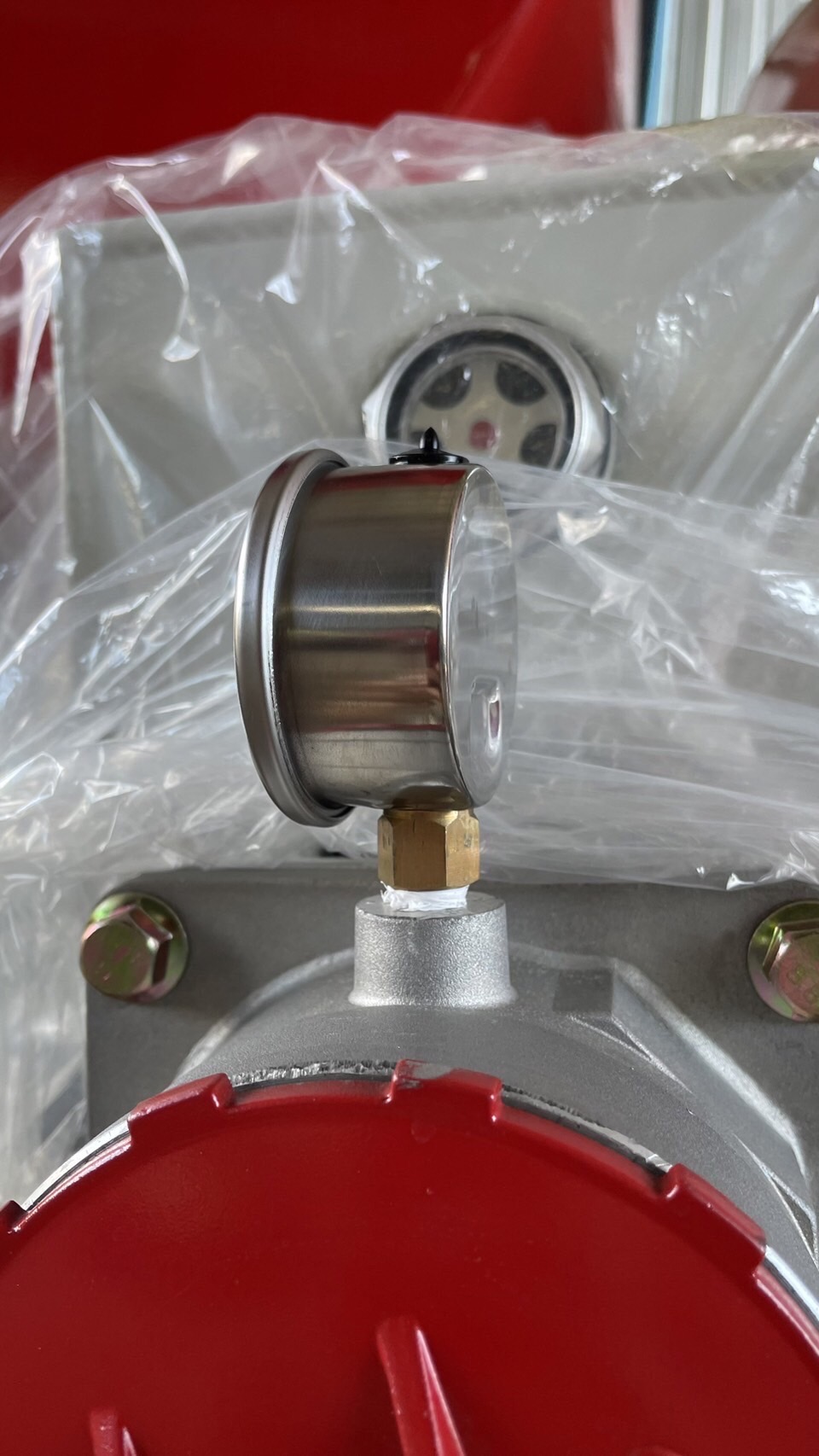 เกจวัดแรงดัน (Pressure Gauge) แบบหน้าปัดกลม 0-1 bar