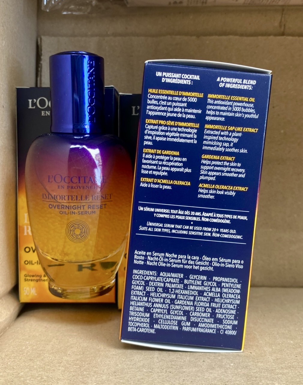 L'Occitane Immortelle Reset Overnight Reset Oil In Serum 50ml. ของแท้ แพ็คเก็จใหม่ 2025
