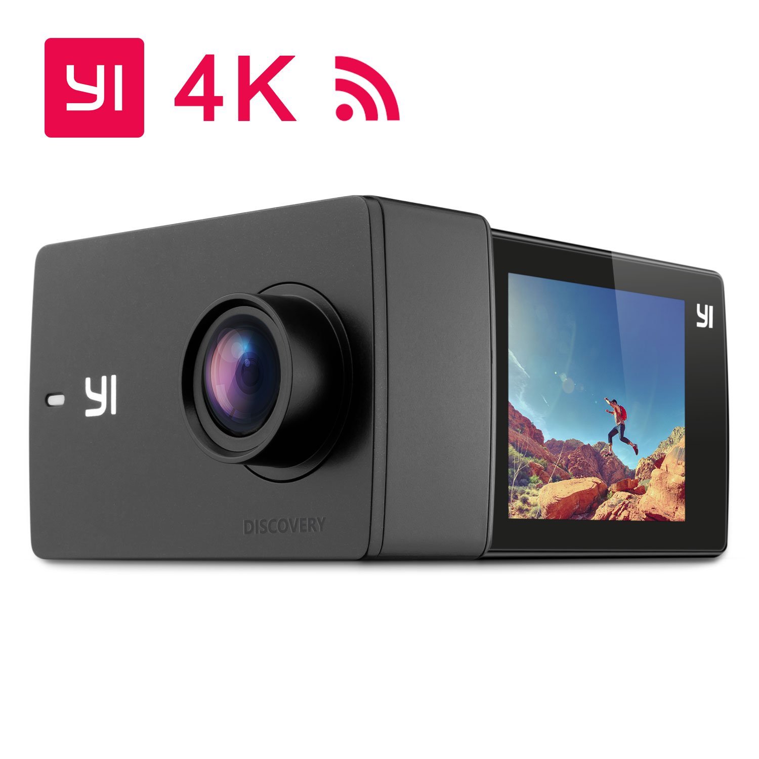 YI Discovery Action Camera, 16MP Real 4K WiFi Sports Cam with 2.0” Touchscreen, 150°Wide Angle, Sony Image Sensor