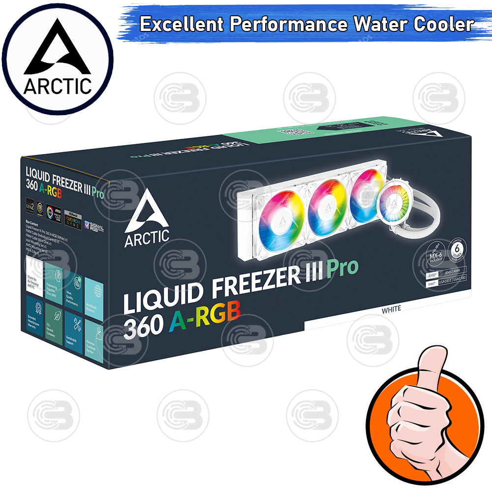 [CoolBlasterThai] ARCTIC Liquid Freezer III Pro 360 A-RGB White (All-In-One CPU Water Cooler) (LGA1851/1700/AM5/AM4)