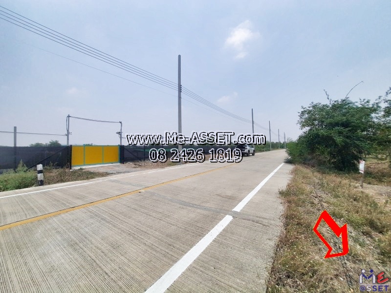 ขายที่ดินติดถนนคอนกรีต ย่าน อบต.ทวีวัฒนา ไทรน้อย บางกรวย บ้านกล้วย-ไทรน้อย นนทบุรี : ใกล้วัดคลองเจ้า : 2-1-42 ไร่