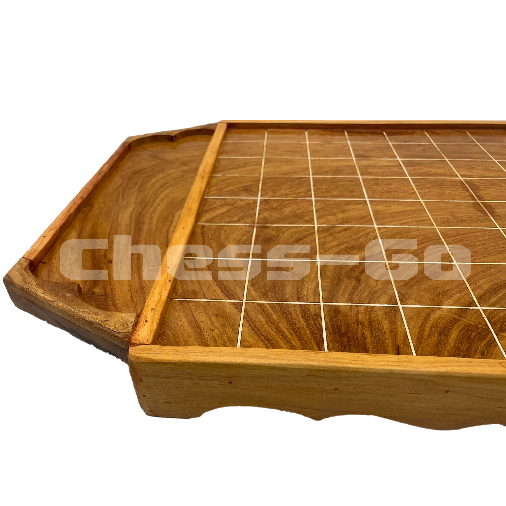 ชุดหมากรุกไทยไม้(กระดานไม้มะค่ามีขอบ+ตัวพลาสติกptt)