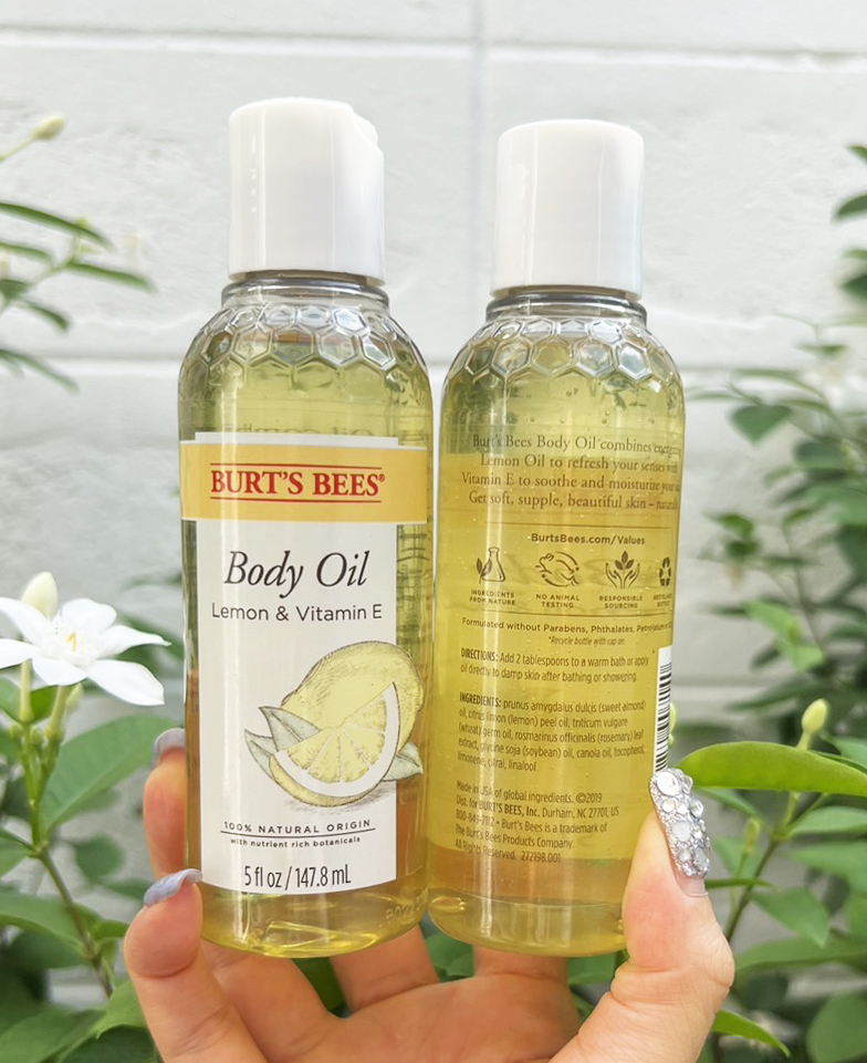 Burt's Bees Body Oil with Lemon and Vitamin E 147.8ml น้ำมันบำรุงผิว (1ขวด)