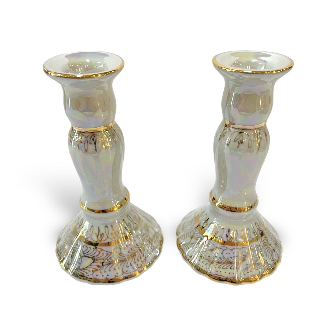 ชุดเบญจรงค์ สีขาวมุก ขนาด 10 นิ้ว