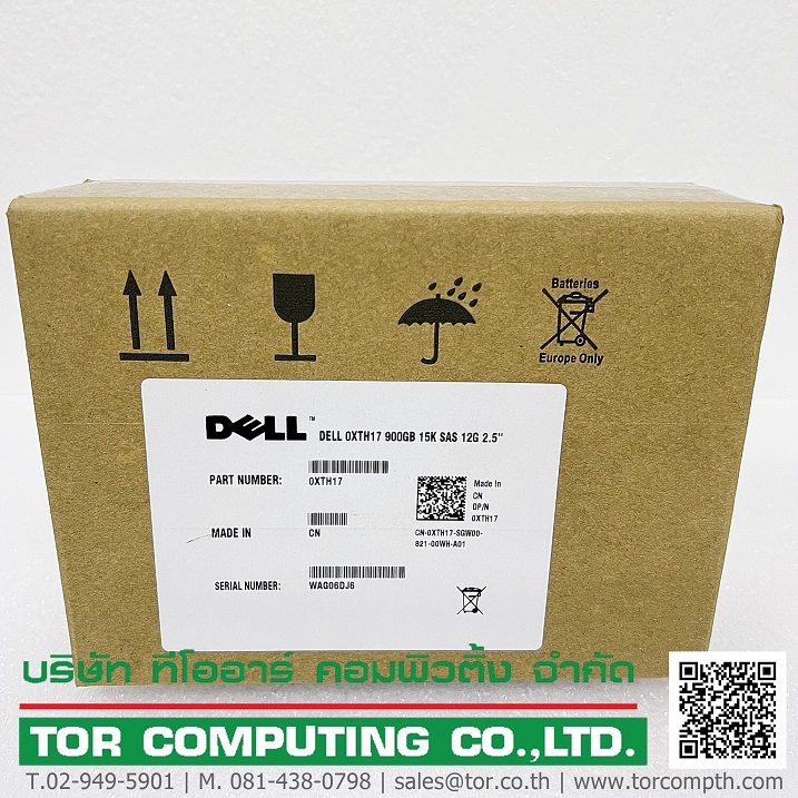 Dell 0XTH17, XTH17 [TorCompTH Thailand ขาย จำหน่าย ราคา] Dell 900GB 15K 12G SAS 512n 2.5IN HDD for Gen14