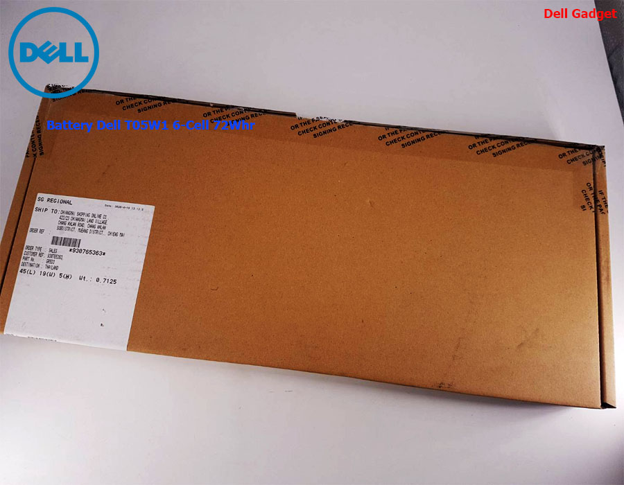 Battery Dell Precision 15 รุ่น 7510, 7520, 6-Cell, 72Whr แบตเตอรี่ T05W1 ของแท้รับประกันศูนย์ Dell Thailand On-site Service