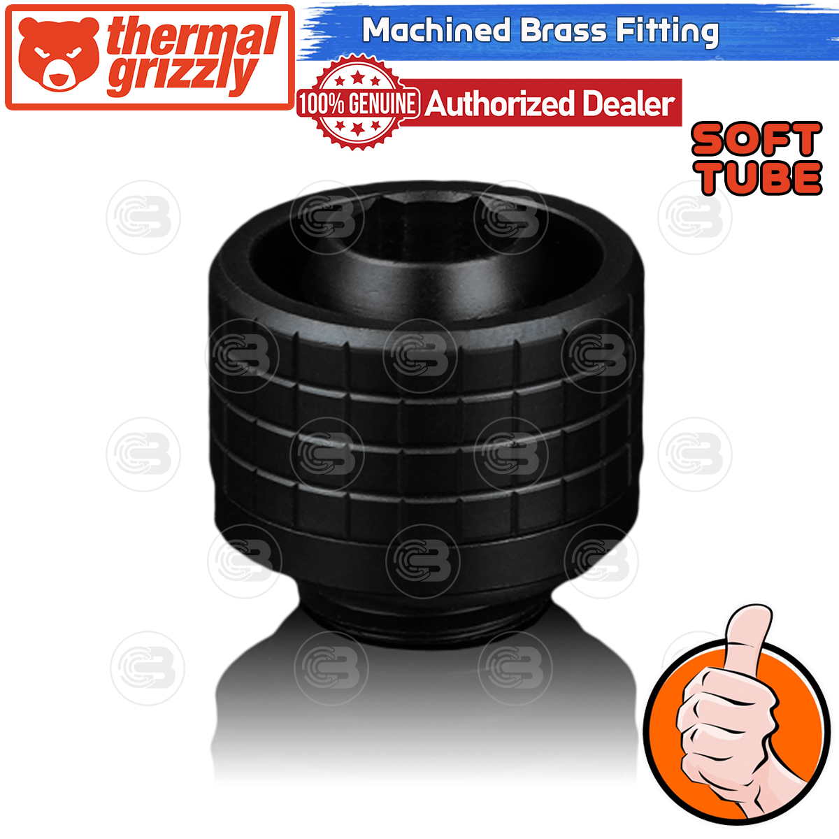 [CoolBlasterThai] Thermal Grizzly DeltaMate Fitting ST16 For Soft Tubes Black Machined Brass