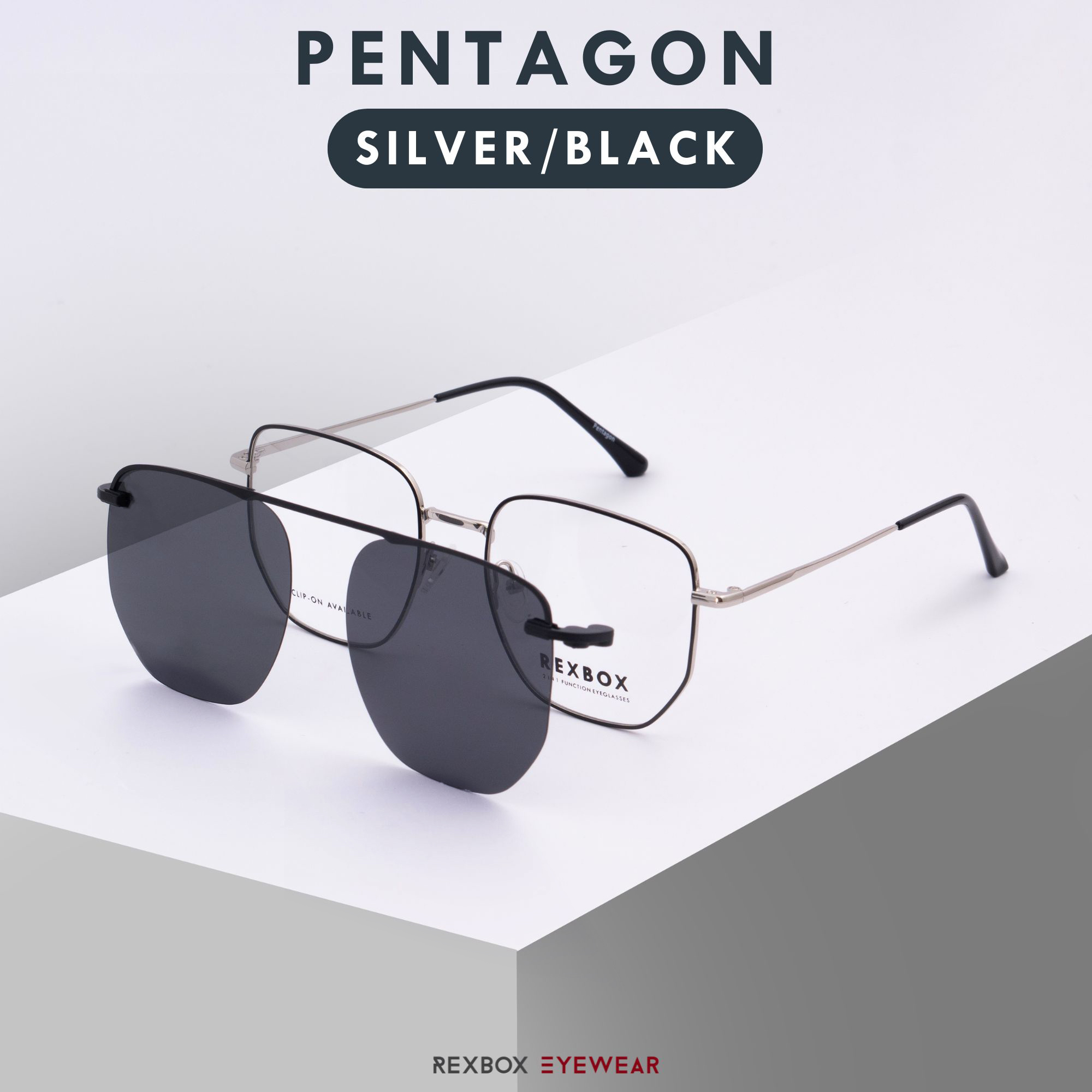 Pentagon สี Black/Silver (สีเงินตัดขอบดำ)