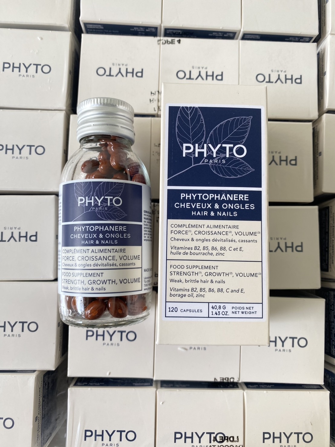 Phyto Paris Phytophanere 120 Capsules อาหารเสริมบำรุงผม แพ็คเก็จใหม่ 2025