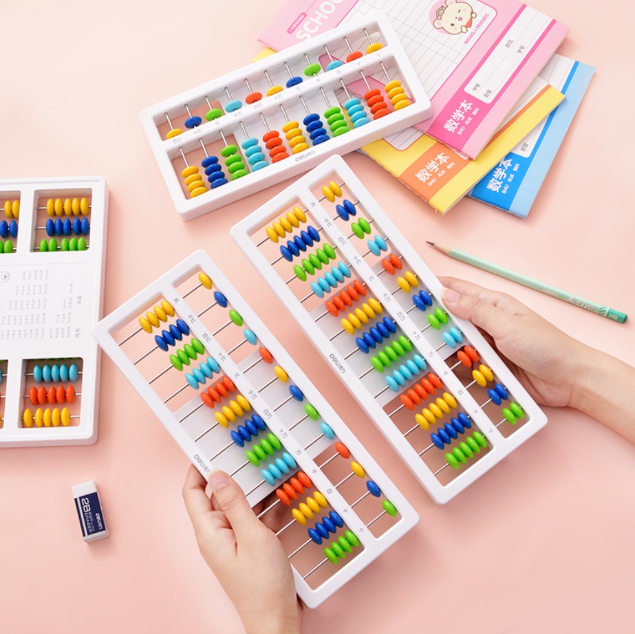 ลูกคิดจีน/ลูกคิดญี่ปุ่น 13 หลัก Deli Chinese/Japanese Abacus + ปุ่ม set 0 (ของแท้)