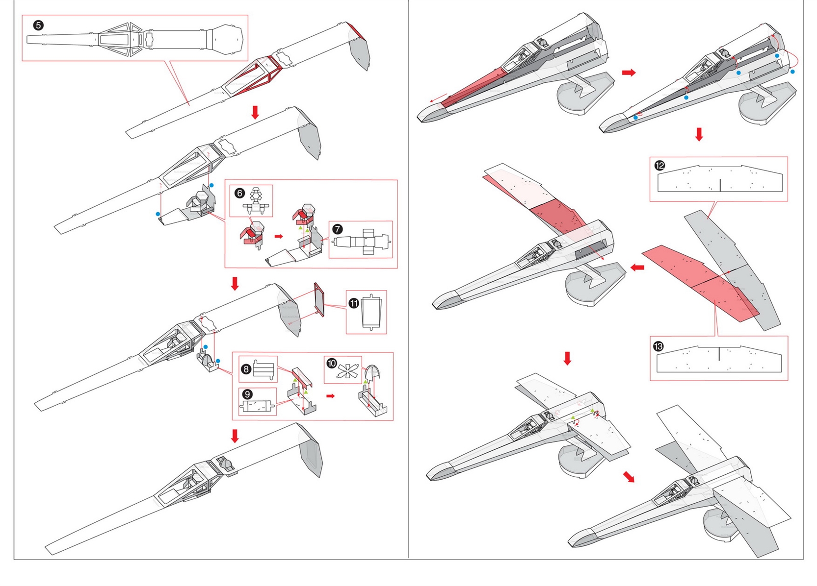 X-Wing Star Fighter Model - Star Wars โมเดลโลหะ DIY