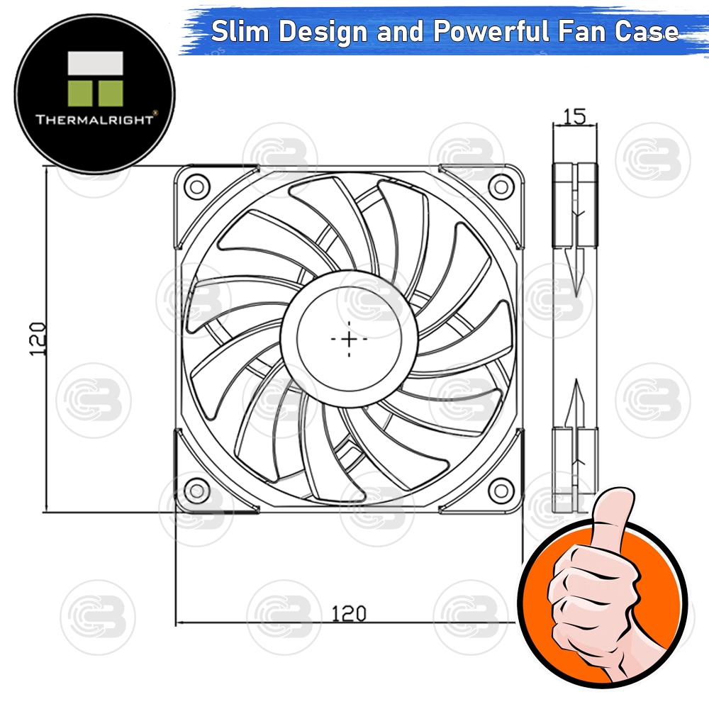 [CoolBlasterThai] Thermalright TL-C12015S A-RGB Slim Fan Case (size 120 mm.) ประกัน 3 ปี