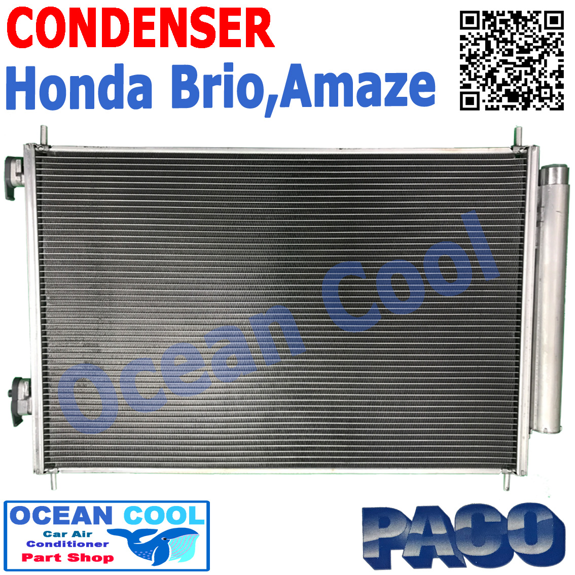 แผงแอร์ ฮอนด้า บริโอ้ , อเมซ CD0046 CONDENSER Honda Brio , Amaze คอยล์ร้อน รังผึ้งแอร์ บริโอ แผงรังผึ้ง แผงคอยล์ร้อน
