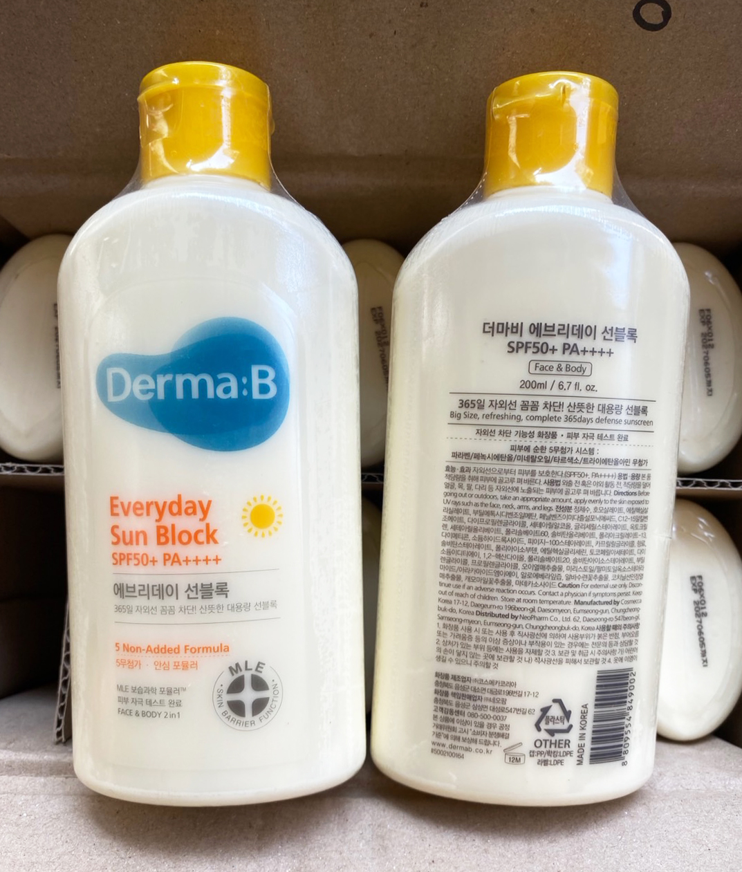 Derma: B Everyday Sun Block SPF50+ PA+++ 200ml. กันแดด เนื้อโลชั่น (1ขวด)