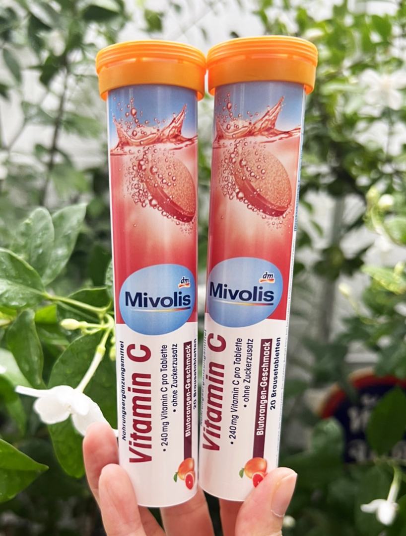 Das gesunde Plus Vitamin C วิตามินเม็ดฟู่ละลายน้ำ ฝาสีส้ม Vitamin C 240mg. จากเยอรมัน