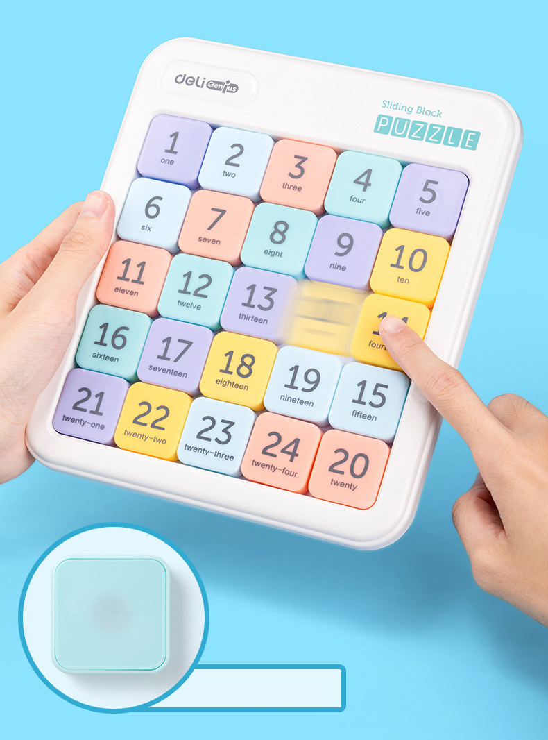 เกมเรียงตัวเลข(แม่เหล็ก) Deli Sliding Block Puzzle ของแท้