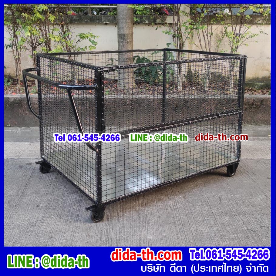 ตะแกรงทิ้งขยะขนาดใหญ่แบบมีประตู