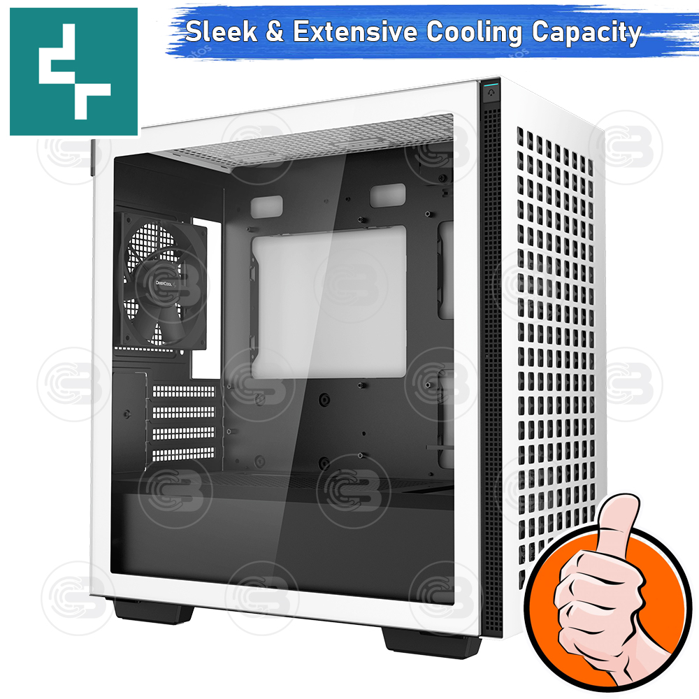 [CoolBlasterThai] DEEPCOOL CH370 WH Micro-ATX High-Airflow PC Case WHITE ประกัน 1 ปี