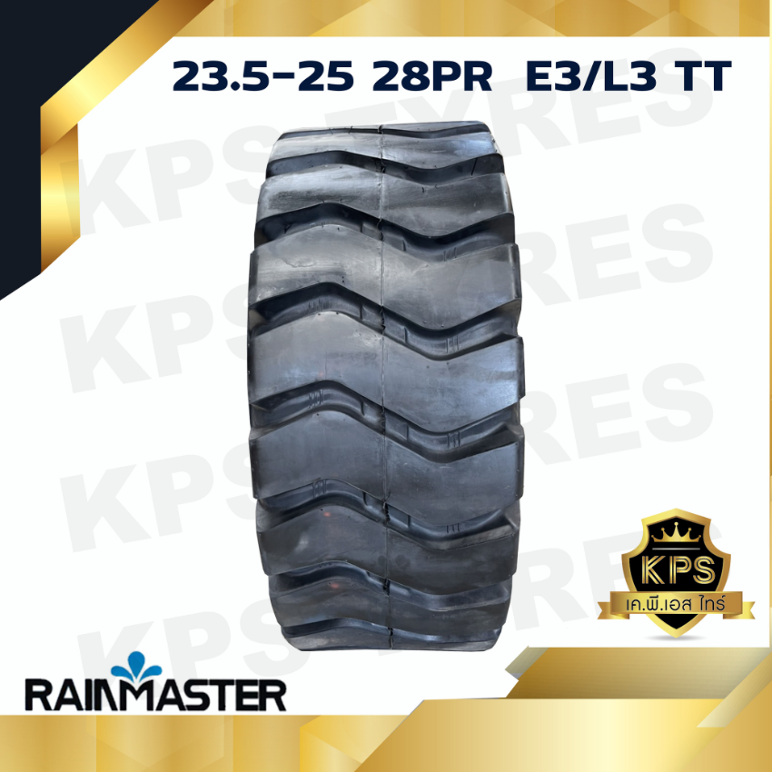 ยางรถตัก 23.5-25 28PR ยี่ห้อ RAINMASTER รุ่น E3/L3 TT (ทั้งชุด นอก-ใน-รอง)