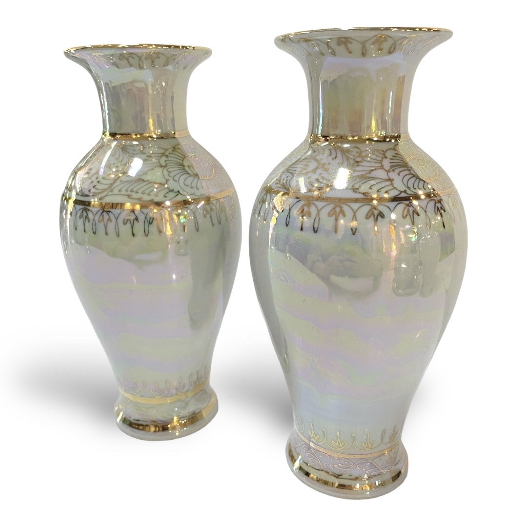 ชุดเบญจรงค์ สีขาวมุก ขนาด 8 นิ้ว