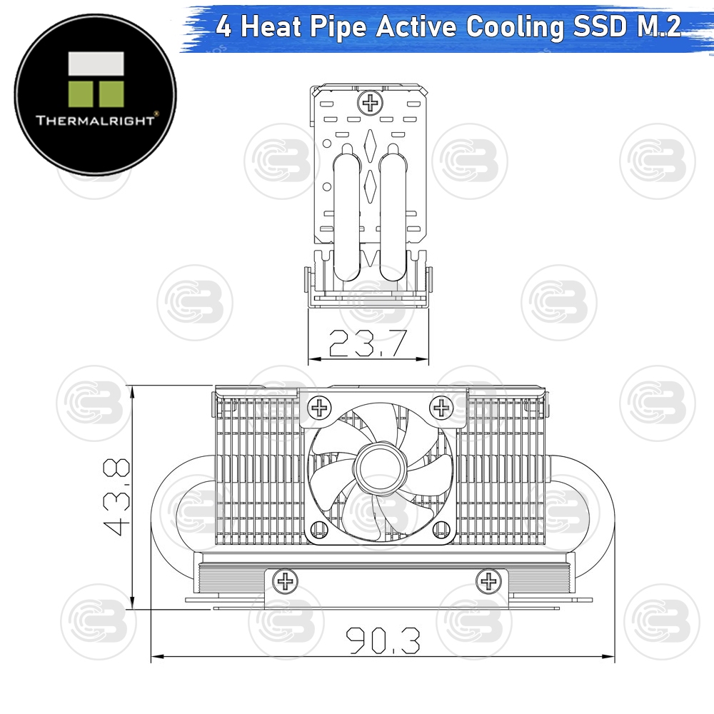 [CoolBlasterThai] Thermalright HR-10 2280 PRO BLACK SSD M.2 COOLING KIT With Heatpipe