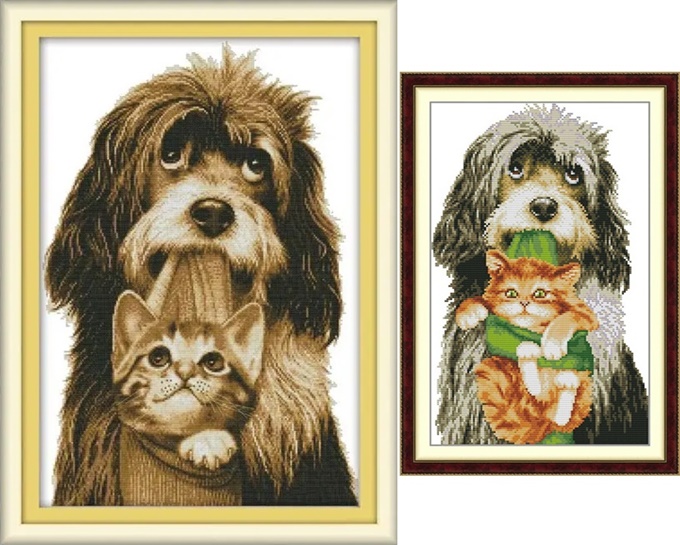 The dog and kitten (ไม่พิมพ์/พิมพ์ลาย)