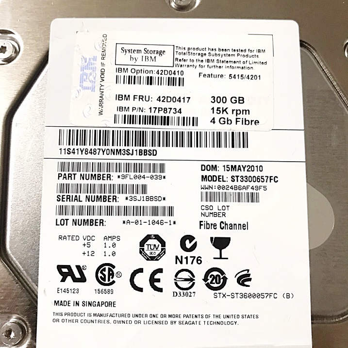 REF, IBM 42D0410 42D0417 FC5415 FC4201 [TorCompTH Thailand - ขาย จำหน่าย ราคา] IBM 300GB 15K FC HDD for IBM DS4700 DS4800 EXP810 DS5020 EXP520