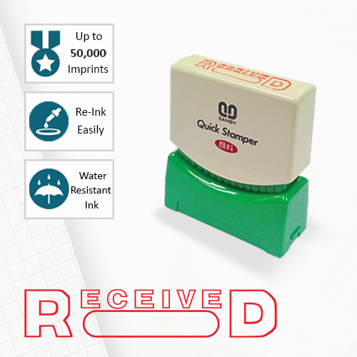 SANBY ตรายางสำเร็จรูป หมึกในตัว รุ่น QUICK STAMPER (S) R6R [RECEIVED]