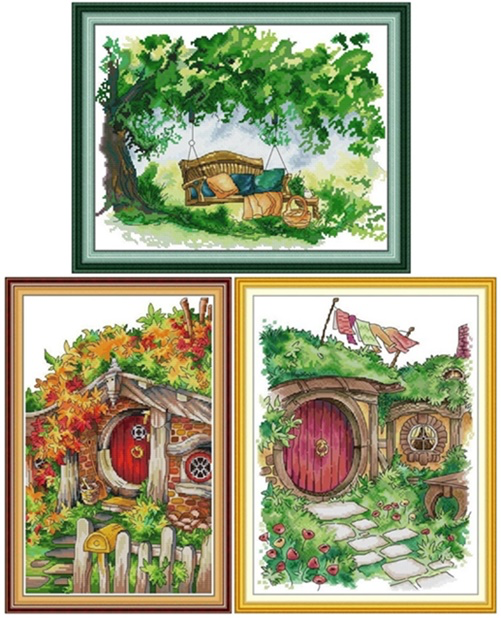 Hut and garden (ไม่พิมพ์/พิมพ์ลาย)