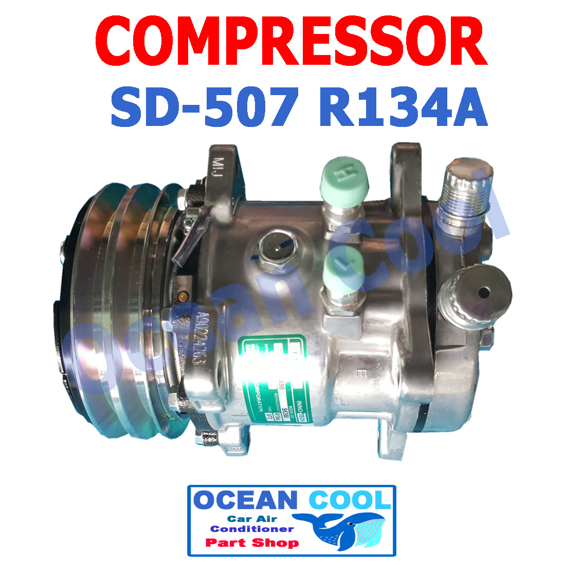 คอมเพรสเซอร์ SD507 สิงคโปร์ 12V COMPRESSOR R134A innotech sd 507 คอมแอร์รถยนต์ คอมแอร์ คอมเพลสเซอร์ COM0023