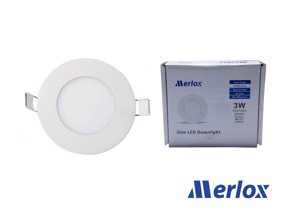 โคม DOWNLIGHT LED 3W ทรงกลม ชนิดฝังฝ้า DL/WW MERLOX
