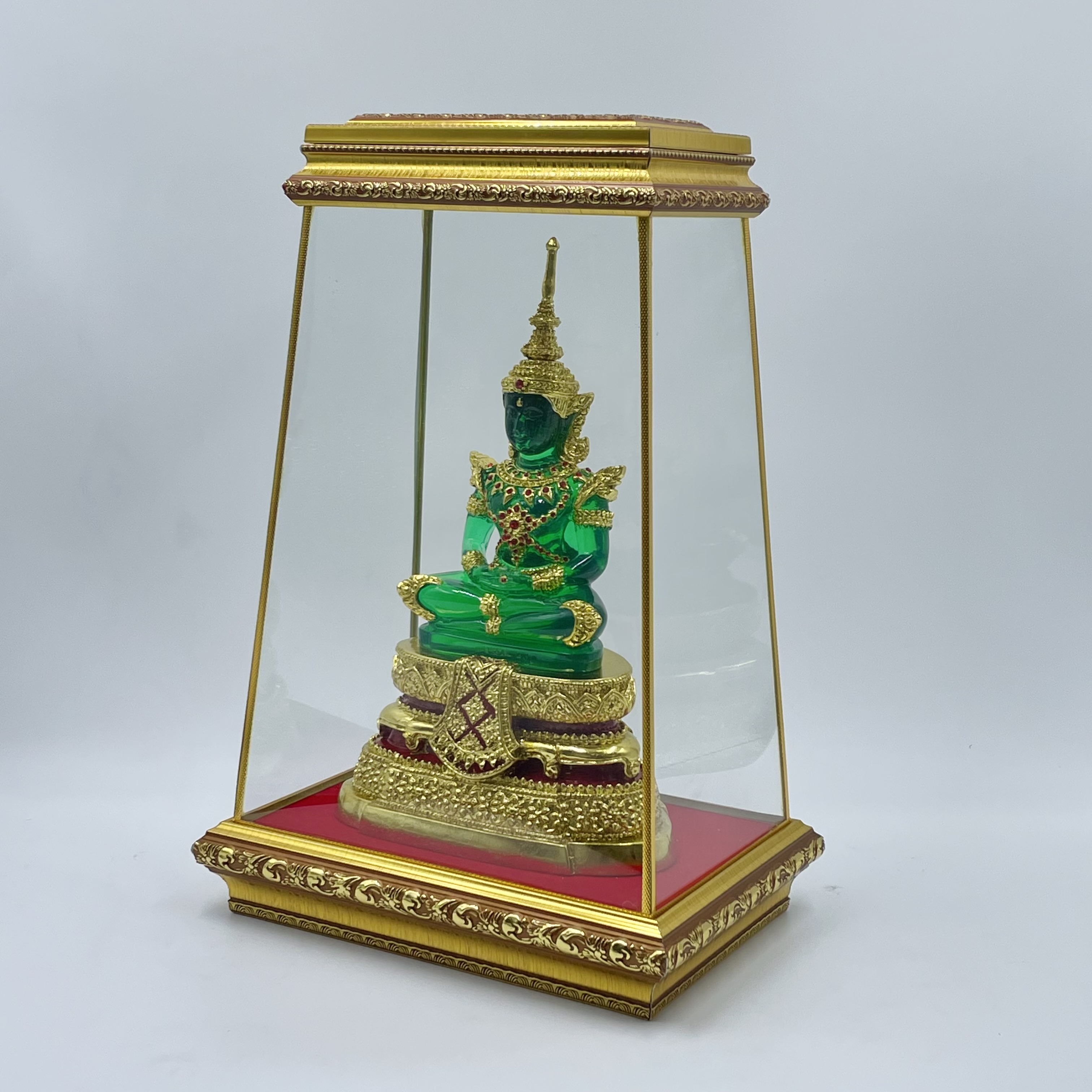 พระแก้วมรกต 5 นิ้ว ฤดูร้อน สีเขียวมรกต พร้อมกรอบ