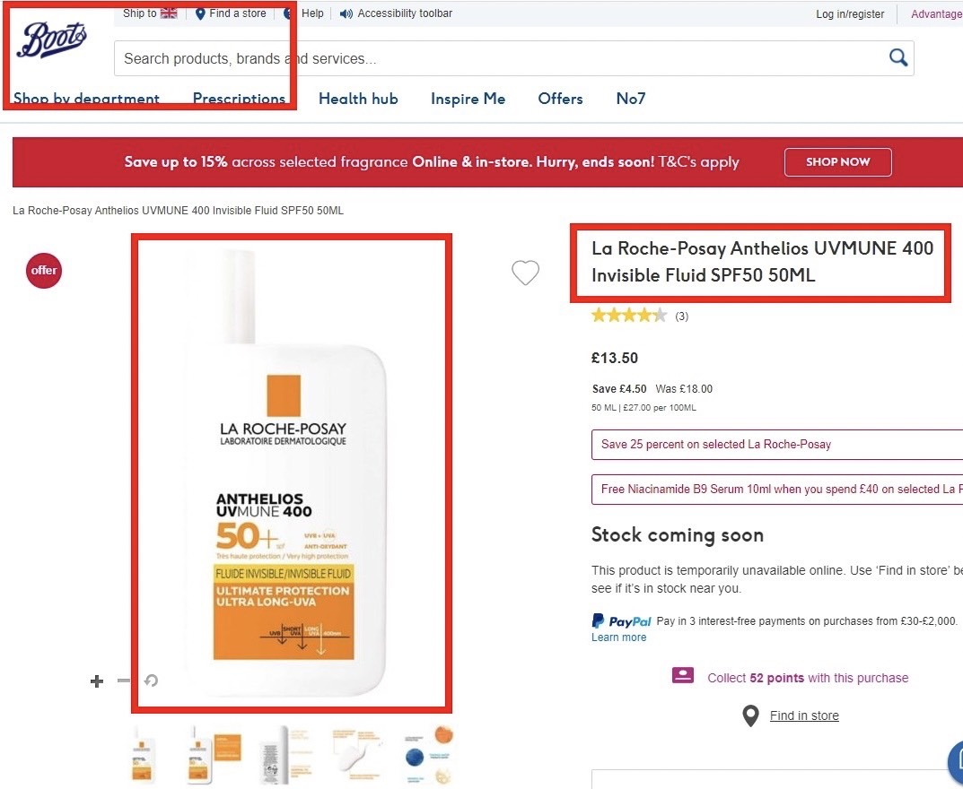 La Roche-Posay Anthelios UVMune 400 Fluid Fragrance-Free SPF50+ 50ml. กล่องแบน อัลตร้าไลท์ ฟลูอิด ผิวผสม/ผิวธรรมดา