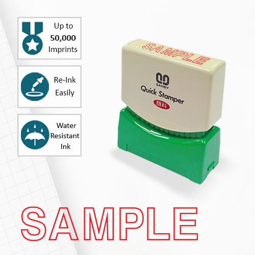 SANBY ตรายางสำเร็จรูป หมึกในตัว รุ่น QUICK STAMPER (S) S1R [SAMPLE]