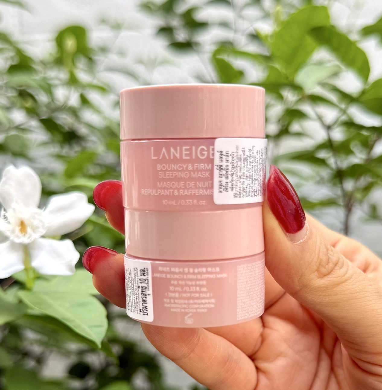 Laneige Bouncy & Firm Sleeping Mask 10ml. สลีปปิ้งมาส์ก สูตรใหม่ ขนาดทดลอง ของแท้ (1ตลับ)