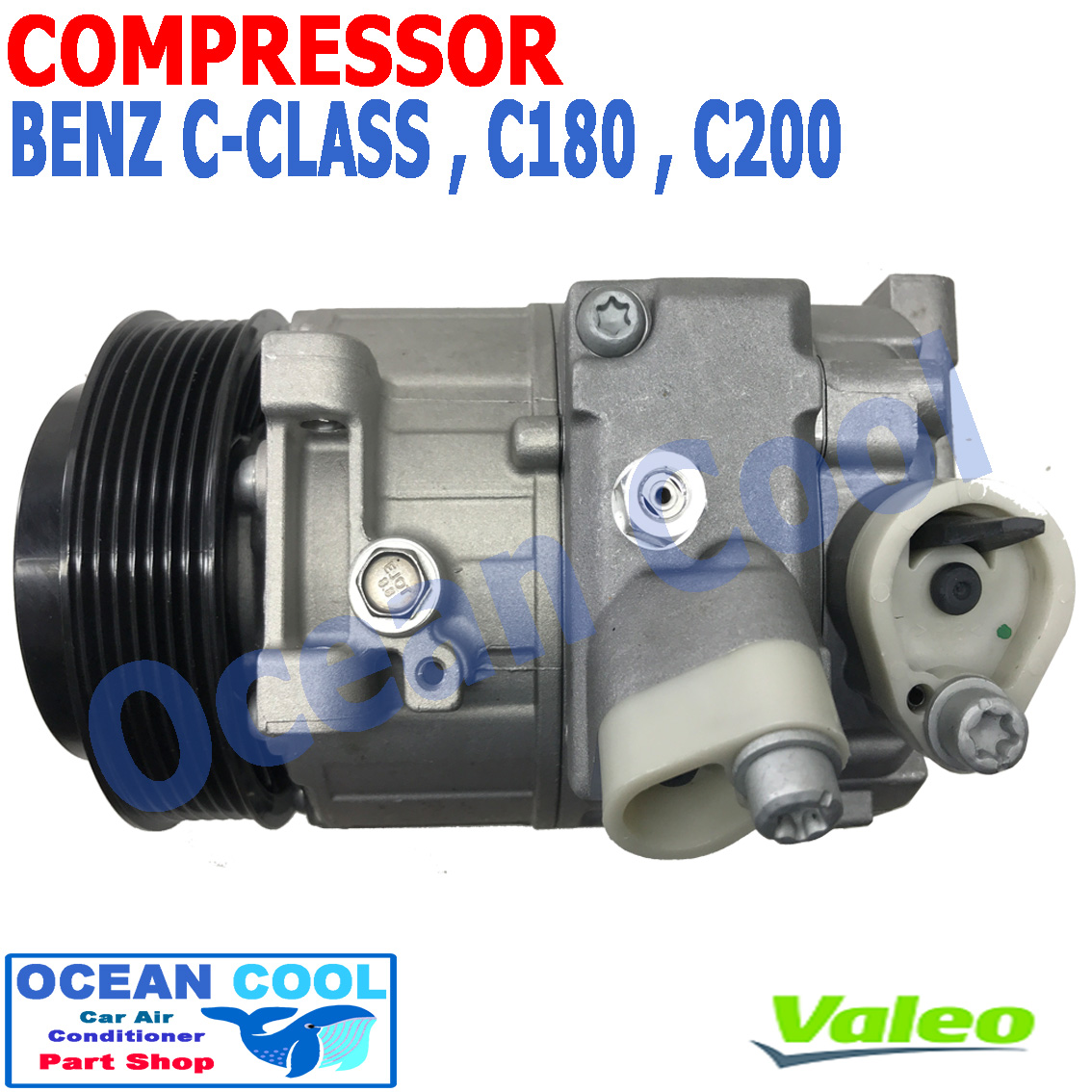 คอมเพรสเซอร์ เบนซ์ C180 , C200 Compressor MERCEDES BENZ COM0062 HFC-134A Valeo แท้ 813137 ตั้งเเต่ปี 2007 Compressor คอมแอร์รถยนต์ คอมแอร์ คอมเพลสเซอร์ Ocean Cool คอมแอร์รถเบนซ์