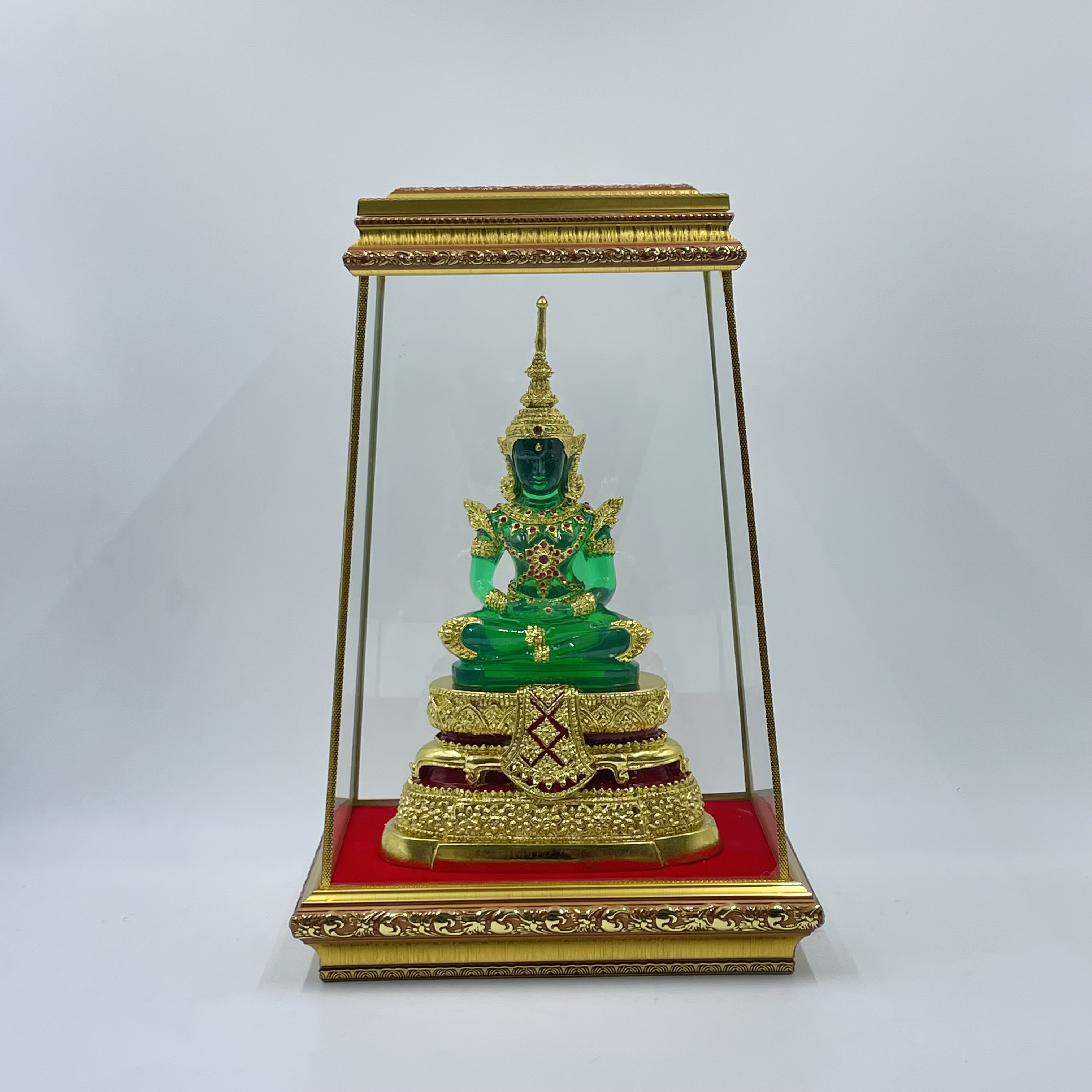 พระแก้วมรกต 5 นิ้ว ฤดูร้อน สีเขียวมรกต พร้อมกรอบ