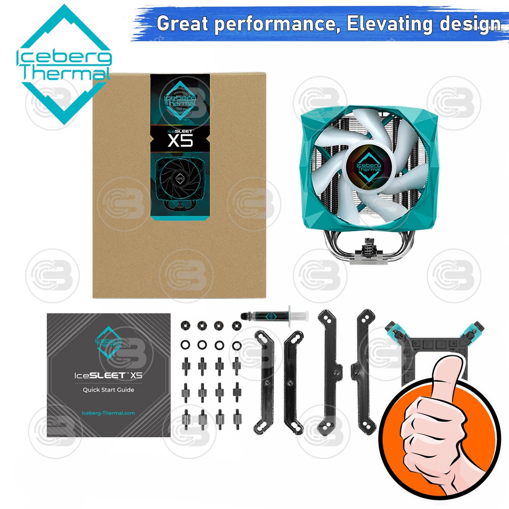 [CoolBlasterThai] Iceberg Thermal IceSLEET X5 Multi Compatible Tower CPU Cooler with A-RGB ประกัน 2 ปี