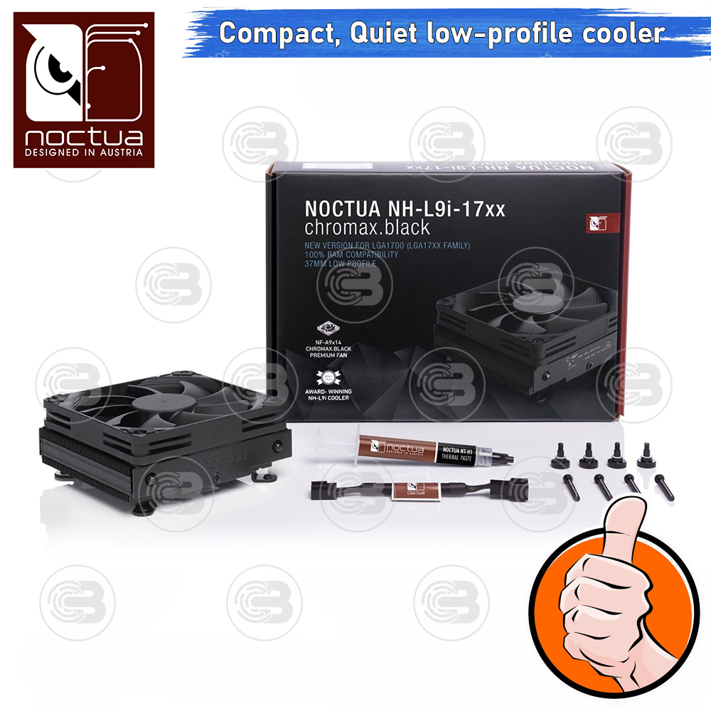 [CoolBlasterThai] Noctua NH-L9i-17xx Chromax.Black Quiet Low-porfile CPU Cooler (LGA1851/1700) ประกัน 6 ปี