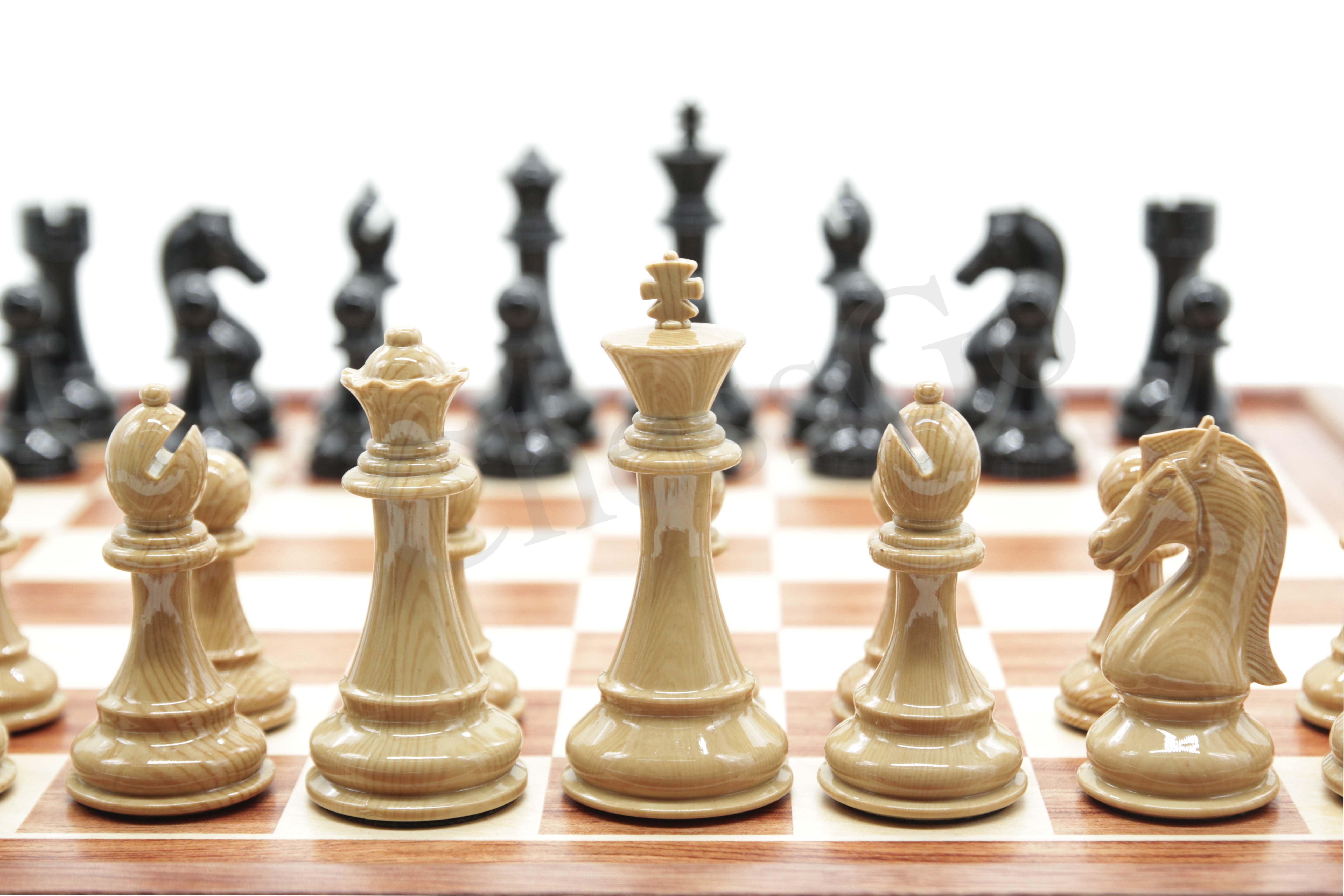 ชุดหมากรุกสากลไม้1(ตัวอะคริลิคลายไม้)8