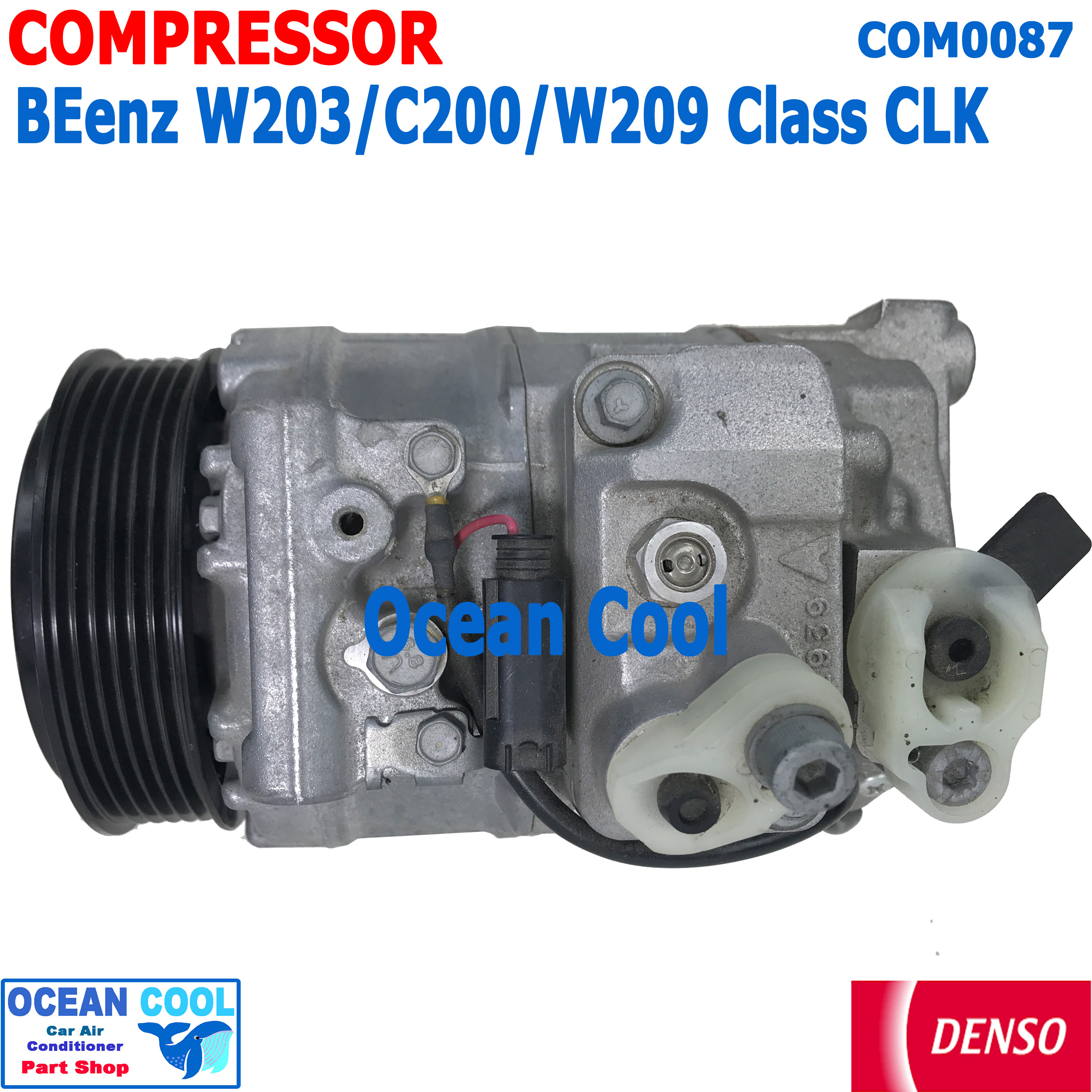 คอมเพรสเซอร์ เบ็นซ์ C-200, W203, W211, W220, E220, S280 COM0087 COMPRESSOR BENZ 7SEU17C DENSO แท้ 447150-2783 คอมแอร์ รถยนต์ 6PK