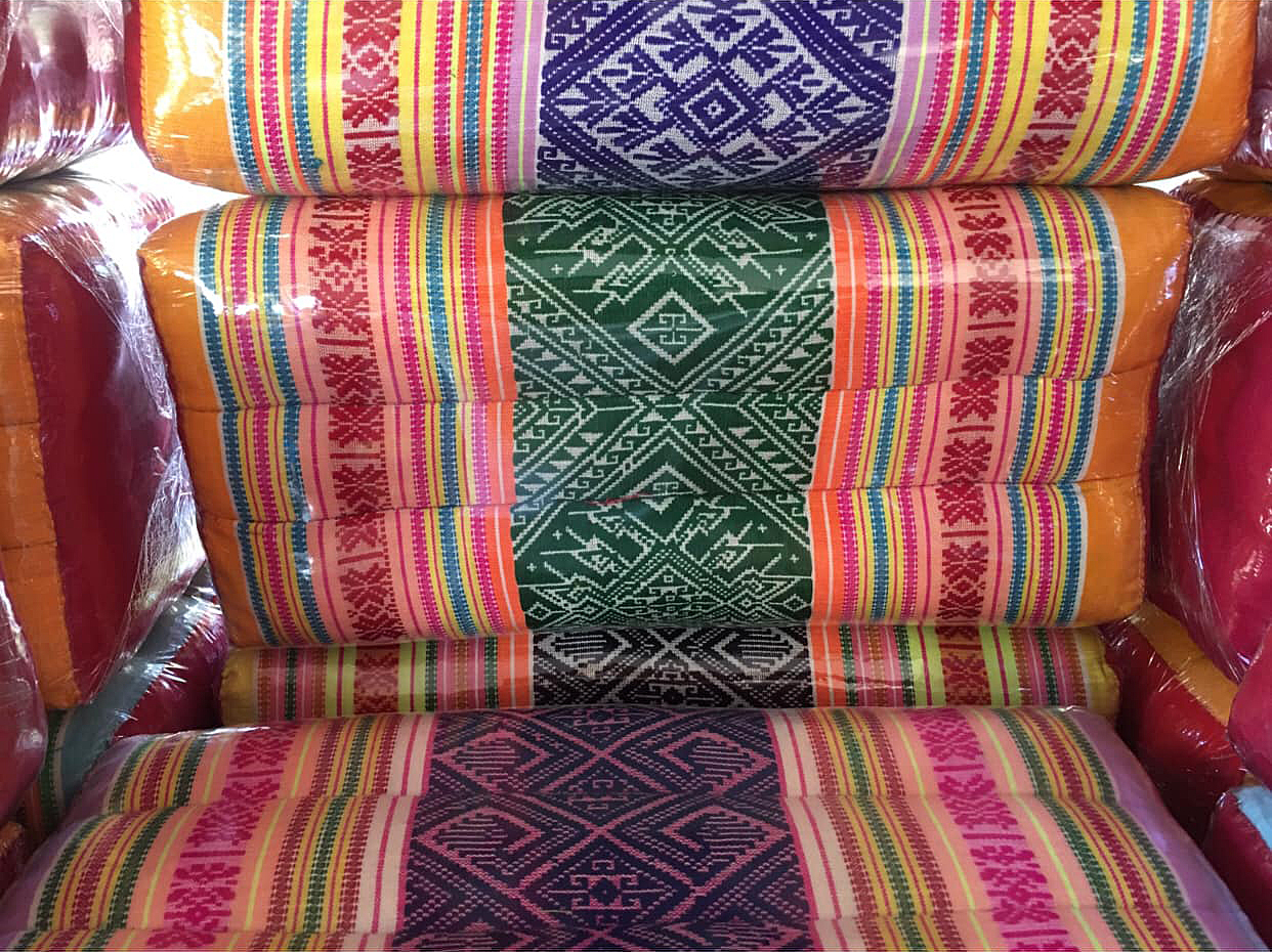 หมอนขิดเก้าลูกโบราณ 3 ลูก ขนาด 38x20 Cm //Ancient Pillow large 9 rows 38x20cm kapok 100%Traditional Floor Cushion.