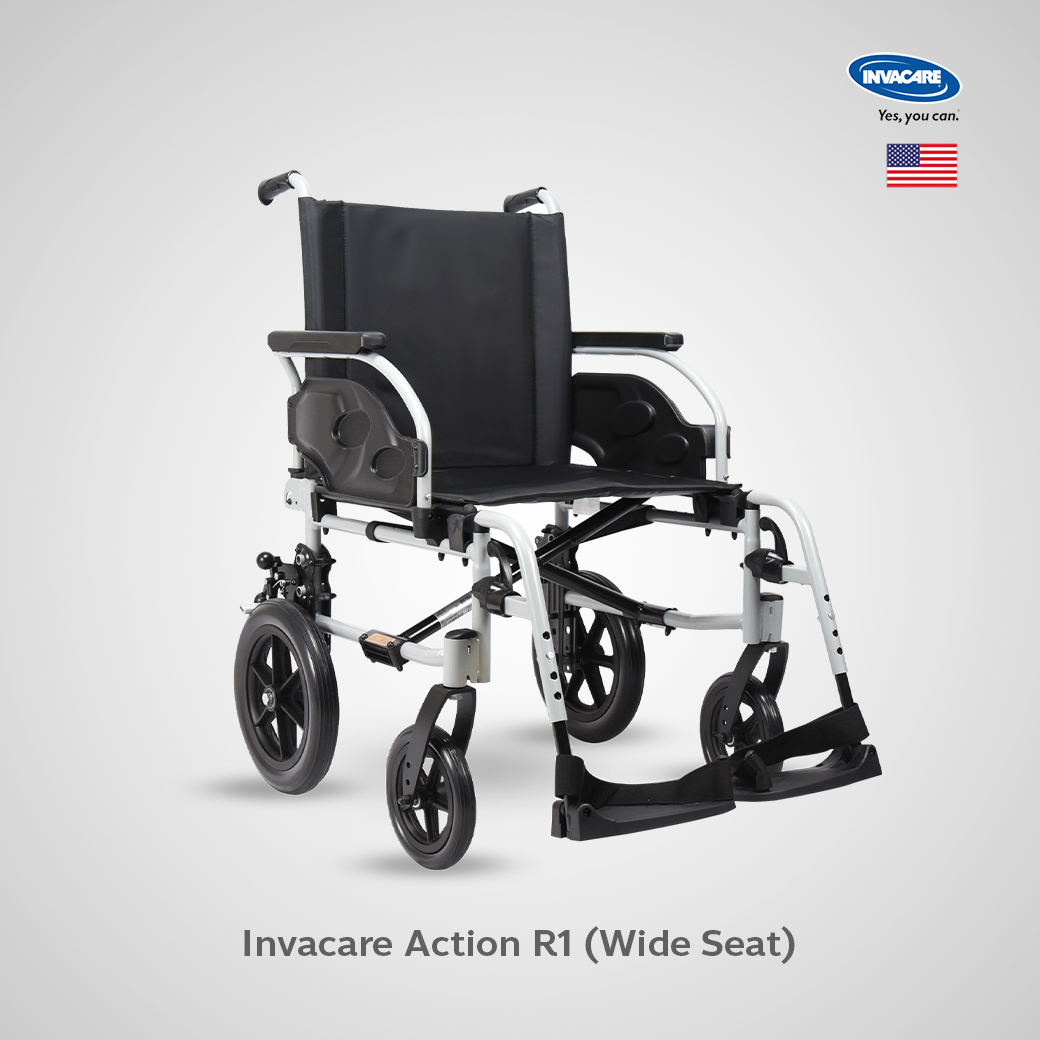 รถเข็นผู้ป่วย Invacare Action 1R เบาะกว้าง รับประกัน 2 ปี